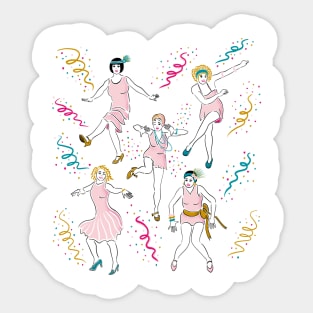 Joyful Charleston Dancers with Confetti Sticker